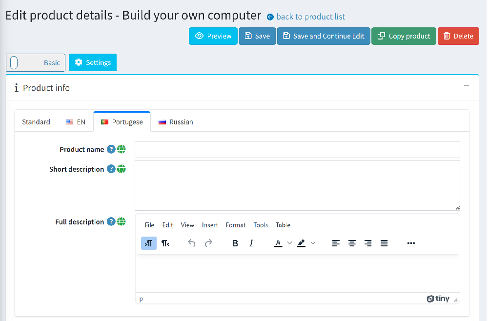 EasyTranslate plugin adds green globe-like buttons next to each translatable field to translate it quickly in-place.